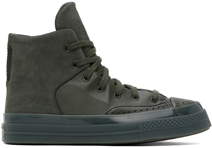 Photo: Converse Khaki Chuck 70 Marquis Leather High Top Sneakers
