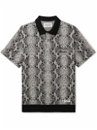 Wacko Maria - Logo-Embroidered Jacquard-Knit Cotton-Blend Polo Shirt - Gray