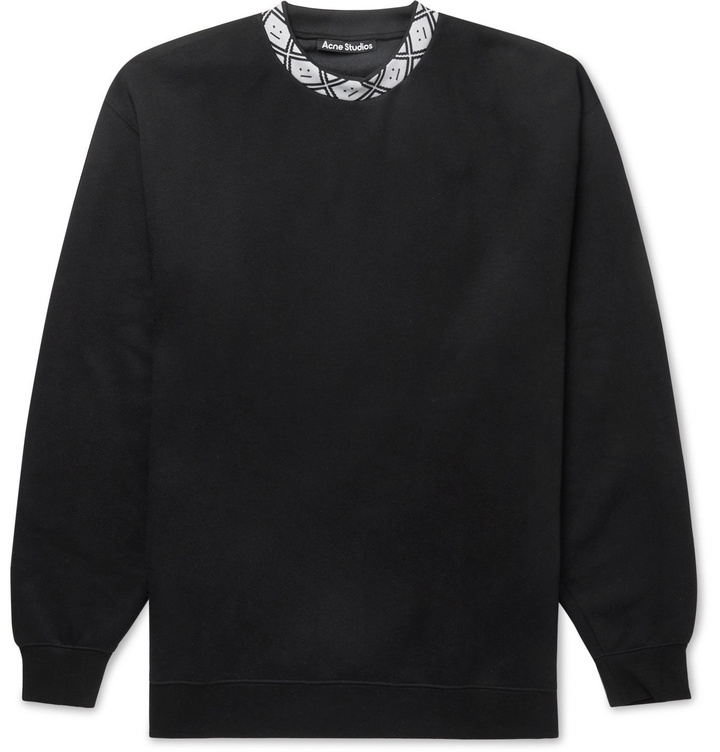 Photo: Acne Studios - Oversized Logo-Jacquard Fleece-Back Jersey Sweatshirt - Black