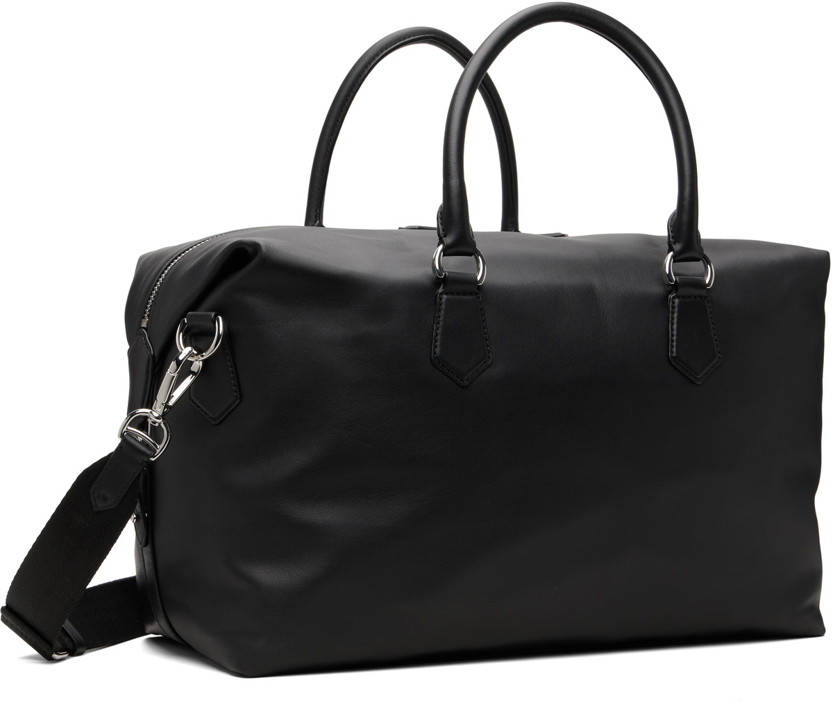Polo Ralph Lauren Black Smooth Leather Duffle Bag