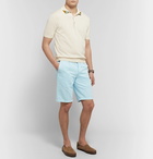 Loro Piana - Slim-Fit Pleated Cotton and Linen-Blend Bermuda Shorts - Light blue