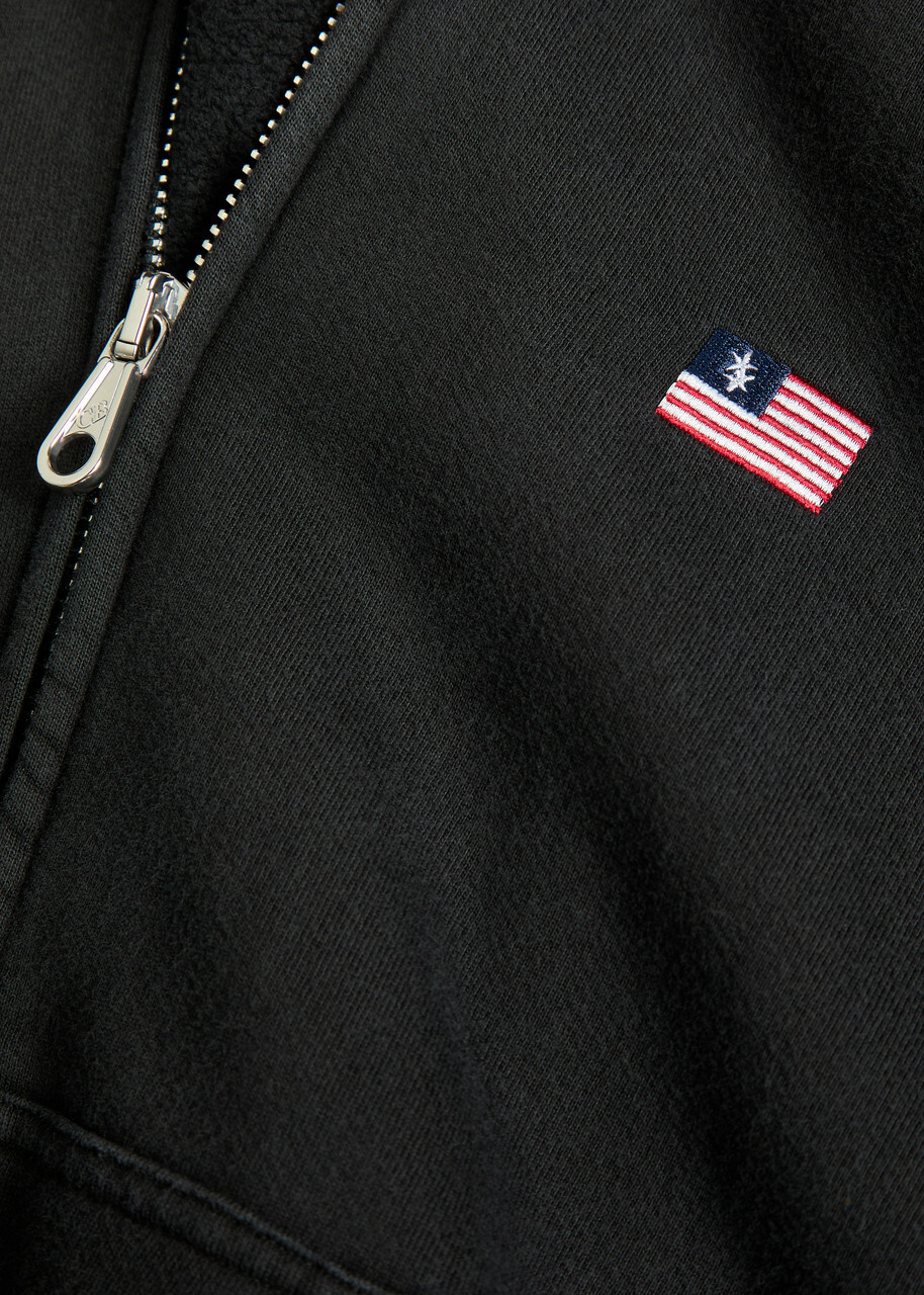 Cole Buxton Embroidered Cotton Sweatshirt Black