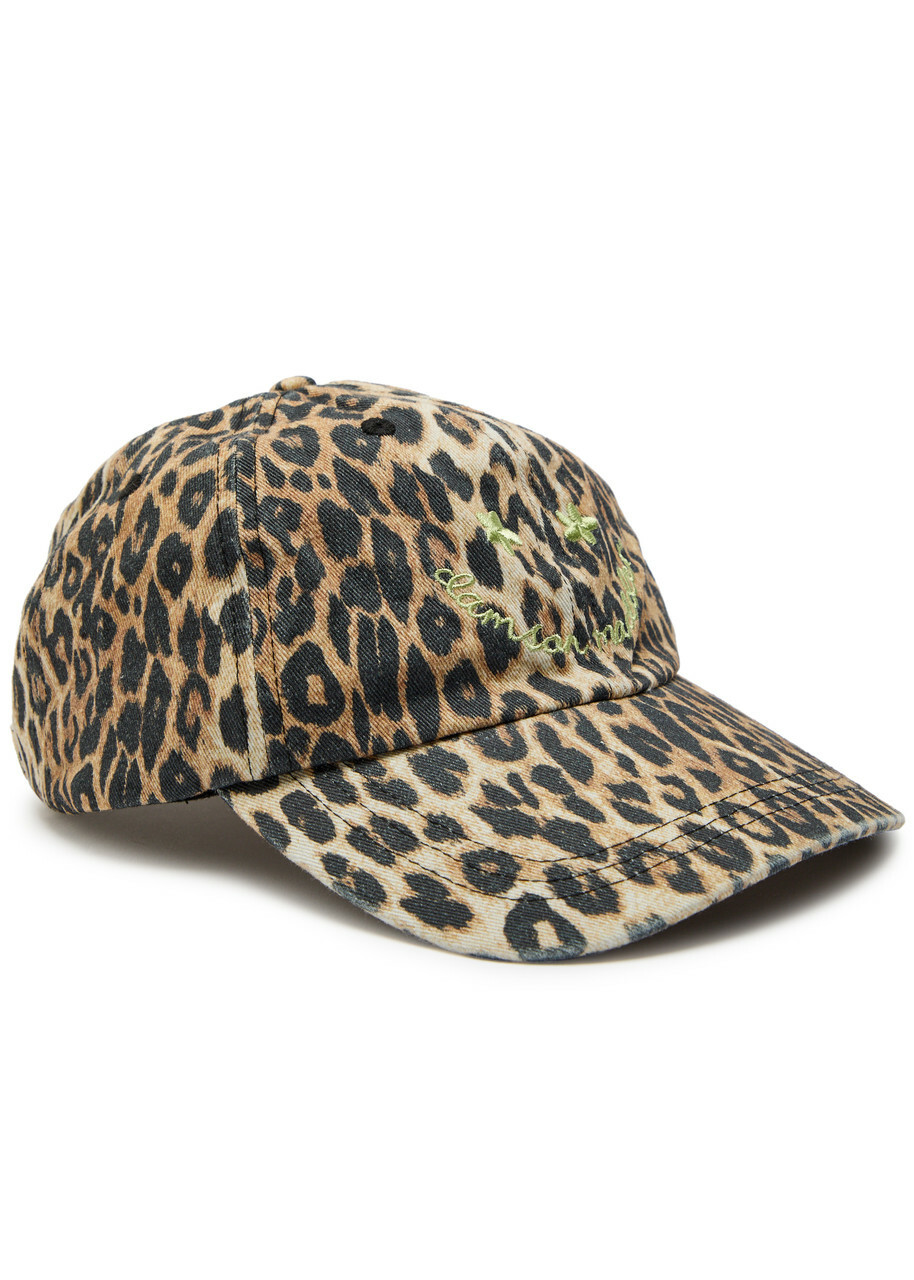 Damson Madder Smiley Leopard-print Cotton cap - One Size