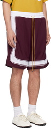 Rhude Burgundy & White Como Basketball Shorts