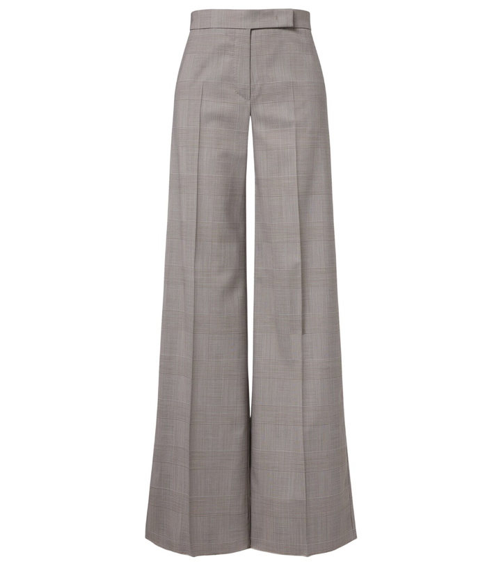 Photo: Max Mara Checked virgin wool wide-leg pants