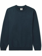 A.P.C. - JW Anderson Rene Logo-Embroidered Cotton-Blend Jersey Sweatshirt - Blue
