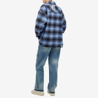 END. x Represent Distressed Flannel Shirt in Blue