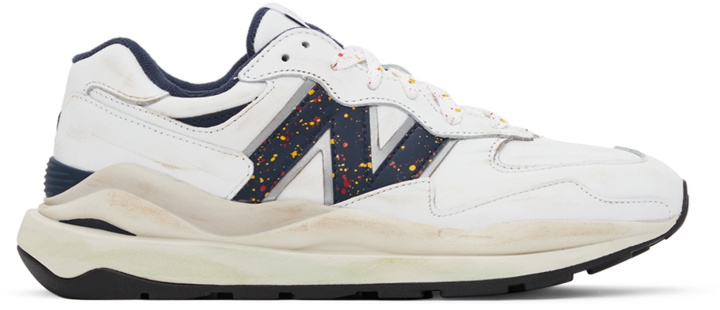 Photo: New Balance White Hot Dog Sauce 57/40 Sneakers