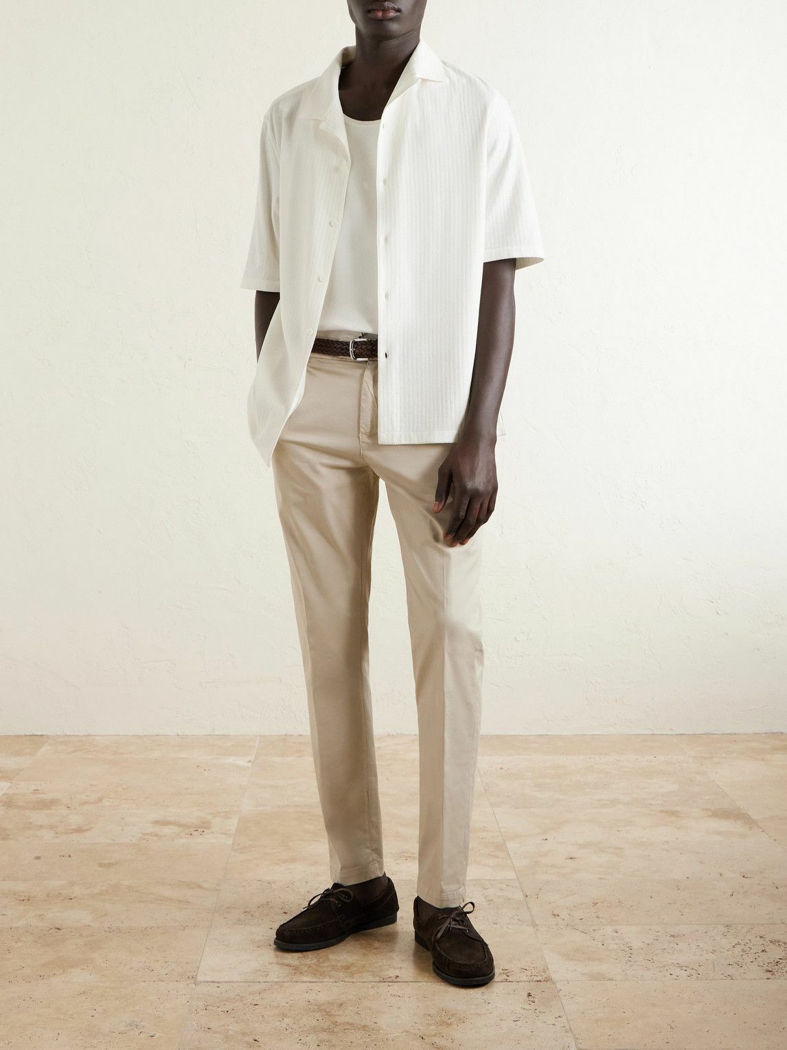 Eleventy - Slim-Fit Stretch Cotton-Twill Chinos - Neutrals