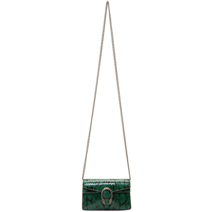 Gucci Jackie python shoulder bag in green and black | GUCCI® GR