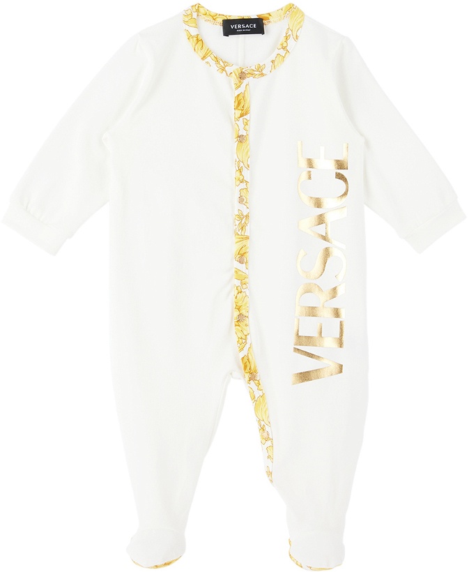 Photo: Versace Baby White Barocco Jumpsuit