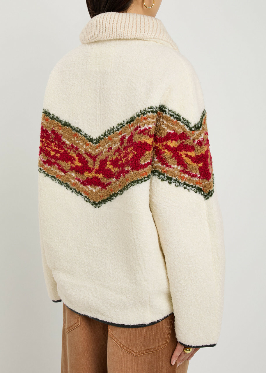Isabel Marant étoile Marner Jacquard Bouclé Sweatshirt Ecru