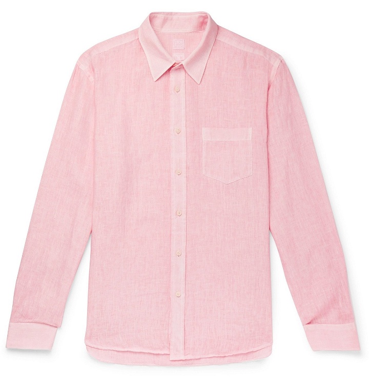 Photo: 120% - Garment-Dyed Linen Shirt - Pink