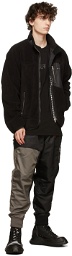 mastermind JAPAN Black Zip Fleece Jacket