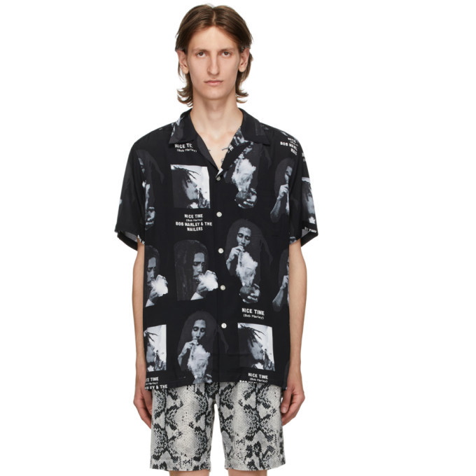 Photo: WACKO MARIA Black Bob Marley Edition Hawaiian Short Sleeve Shirt