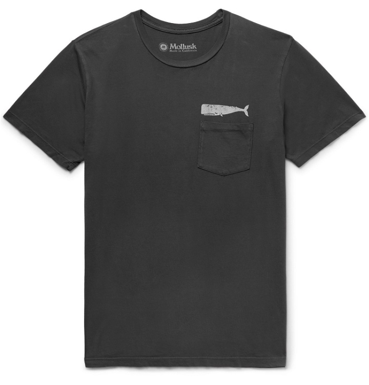 Photo: Mollusk - Olde Whale Printed Cotton-Jersey T-Shirt - Gray