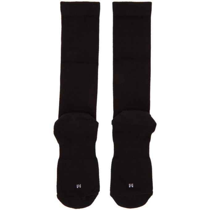 11 by Boris Bidjan Saberi Three-Pack Black Ribbed Small Logo Socks