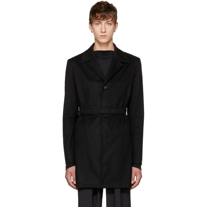 Black cashmere cheap trench coat