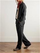 CHERRY LA - Straight-Leg Linen Trousers - Black