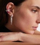 Yeprem 18kt white gold (750/1000) single clip-on earring with ruby and diamonds