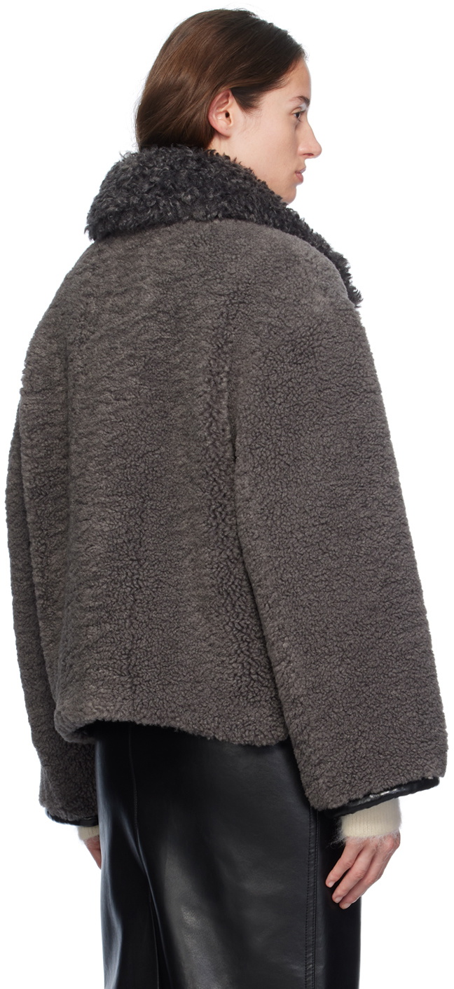 Stand Studio Gray Joann Faux-Shearling Jacket Stand Studio