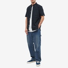 Beams Plus Men's Short Sleeve Black Watch Shirt in Indigo