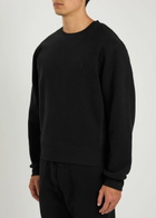 Saint Laurent Logo-embroidered Cotton Sweatshirt Black