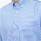 Junya Watanabe MAN Men's Cotton Broadstripe Mix Panel Shirt in Blue/White