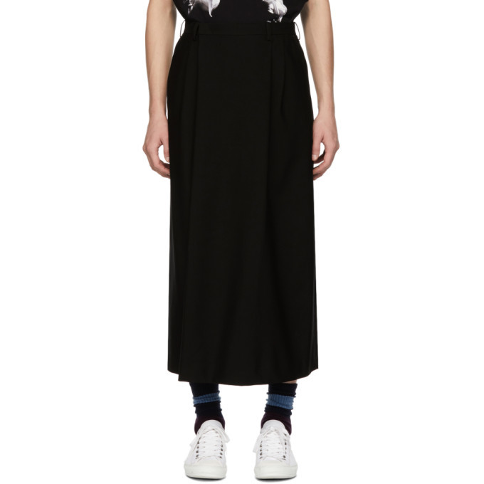 Lad Musician Black 2-Tuck Wide Cropped Trousers