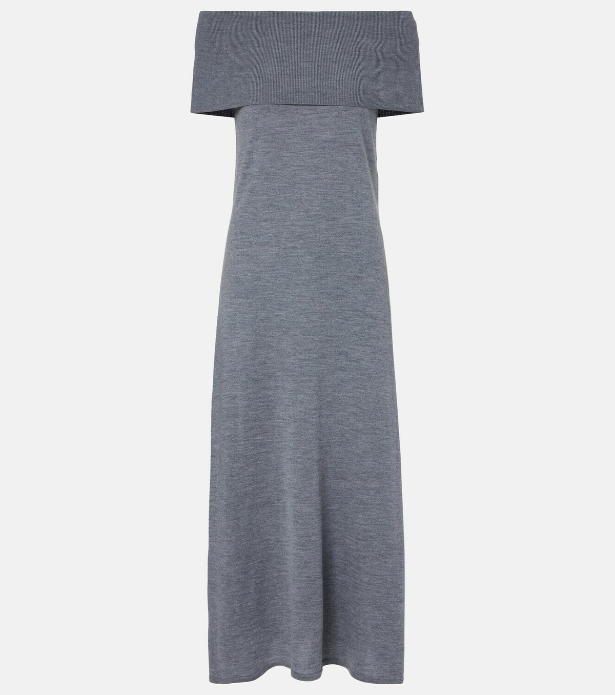 Jardin des Orangers Off-shoulder virgin wool maxi dress
