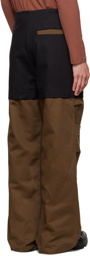 SPENCER BADU Black & Brown Paneled Trousers