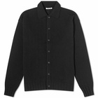 Auralee Men's Shetland Wool Cashmere Cardigan in Black