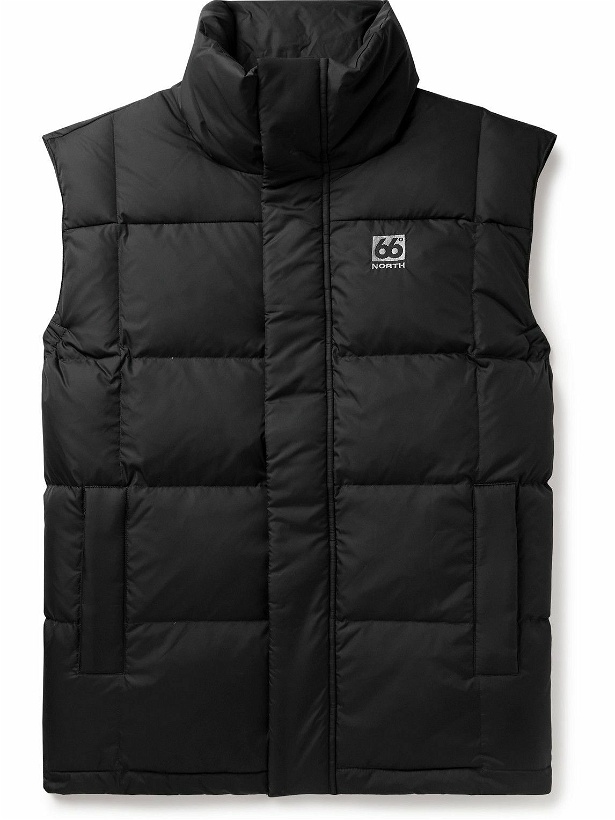 Photo: 66 North - Dyngja Logo-Embroidered Quilted Recycled-Shell Down Gilet - Black