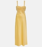 Simkhai - Roberta crochet and satin maxi dress