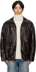 MM6 Maison Margiela Burgundy Sports Faux-Leather Jacket
