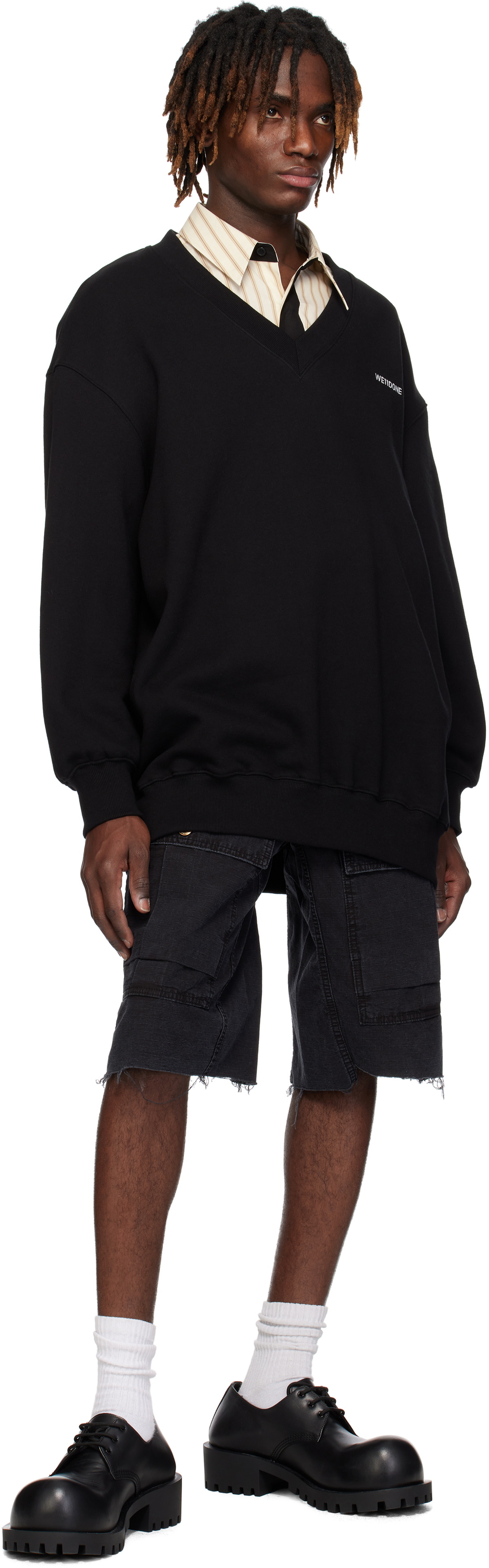 We11done Black Oversized Sweatshirt