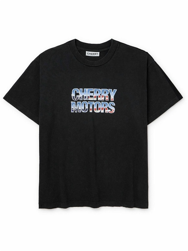 Photo: Cherry Los Angeles - Logo-Print Cotton-Jersey T-Shirt - Black