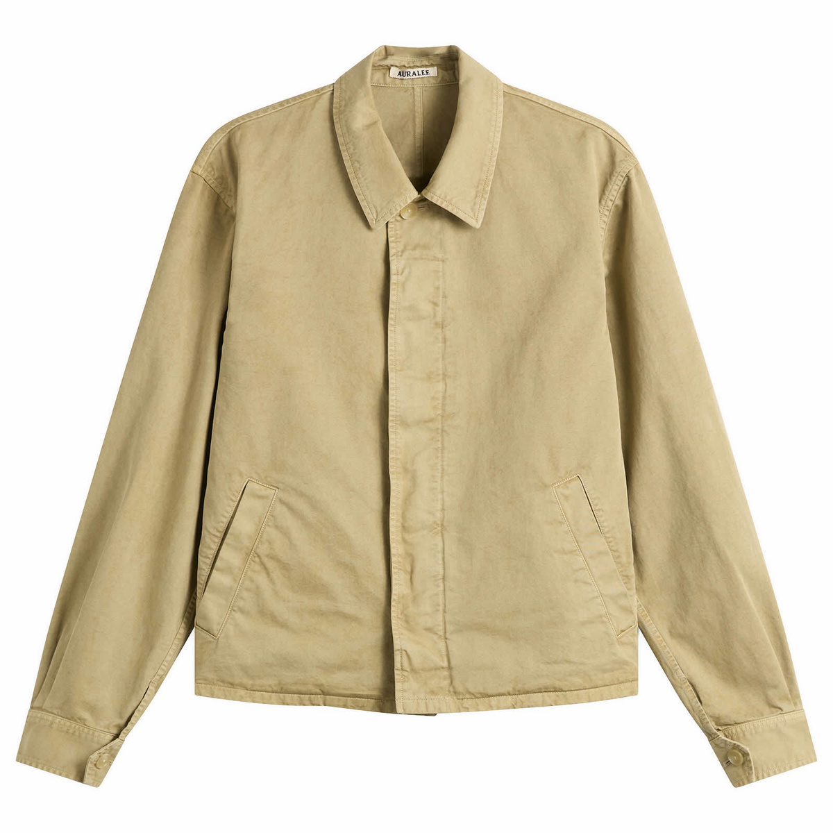 Auralee Men's Garment-Dyed Finx Light Chino Blouson in Beige