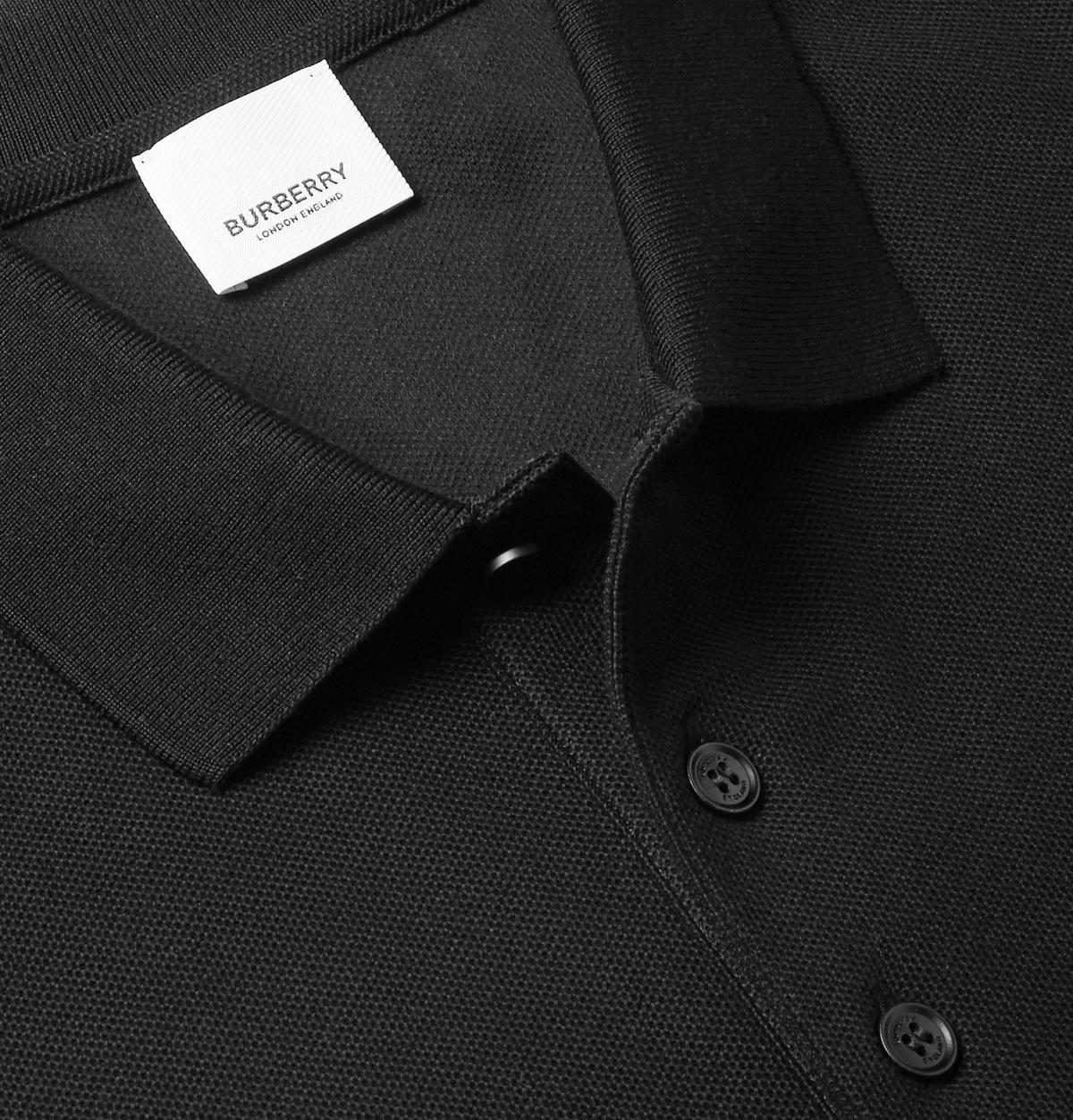 Burberry - Logo-Embroidered Cotton-Piqué Polo Shirt - Black Burberry