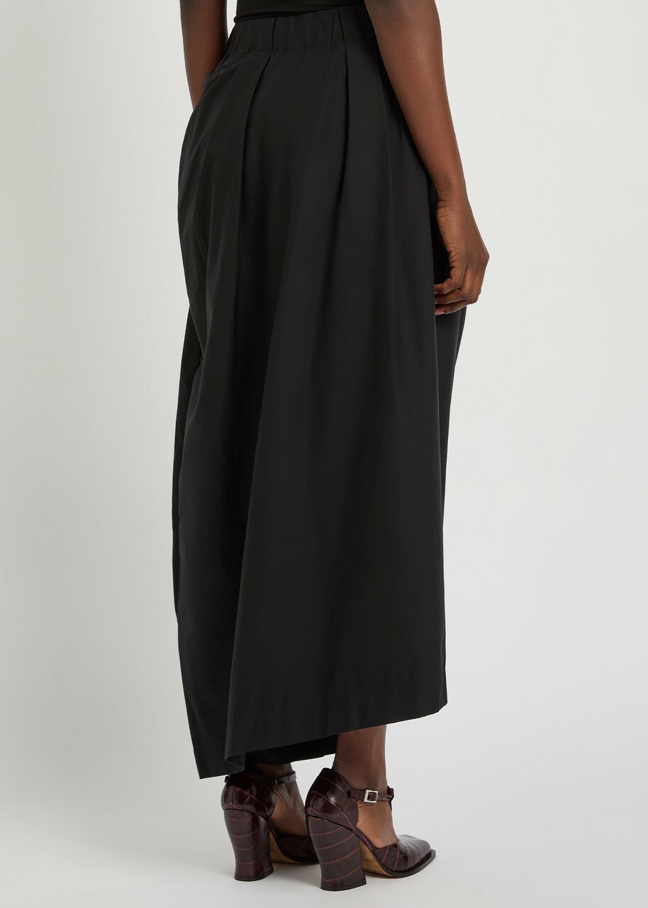 Issey Miyake Twisted Draped Cotton-blend Trousers Black
