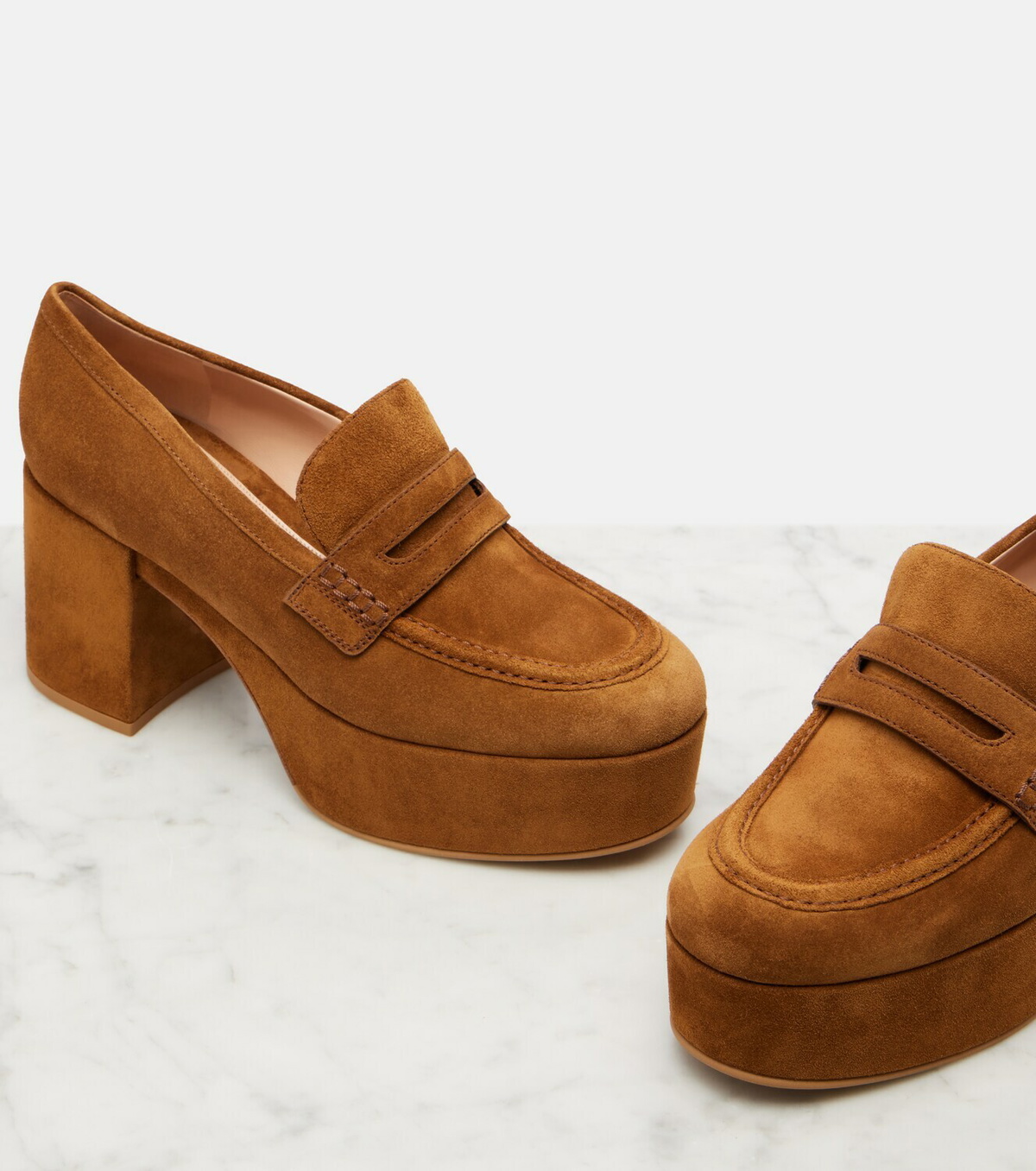 Gianvito Rossi Jenna suede loafer pumps