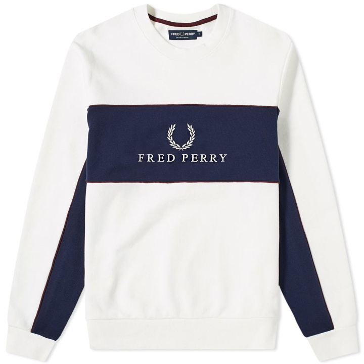 Photo: Fred Perry Panel Piped Sweat White