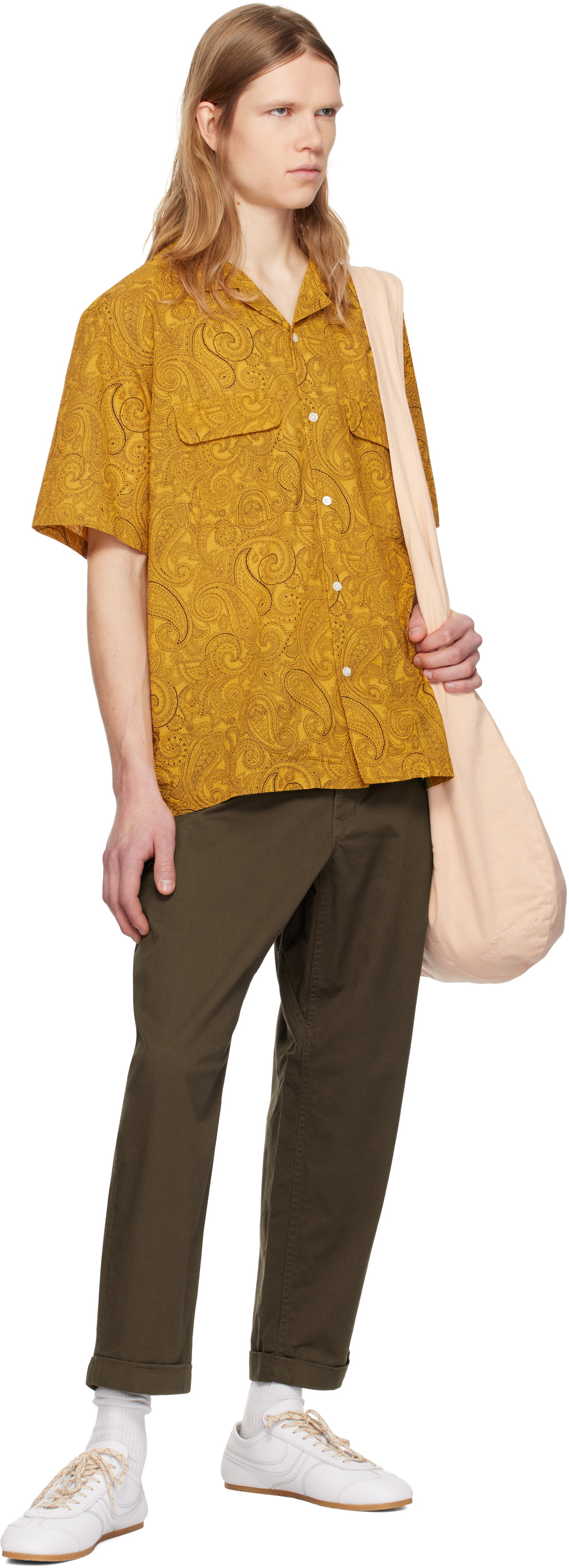Pilgrim Surf + Supply Yellow Sam Paisley Short Sleeve Shirt