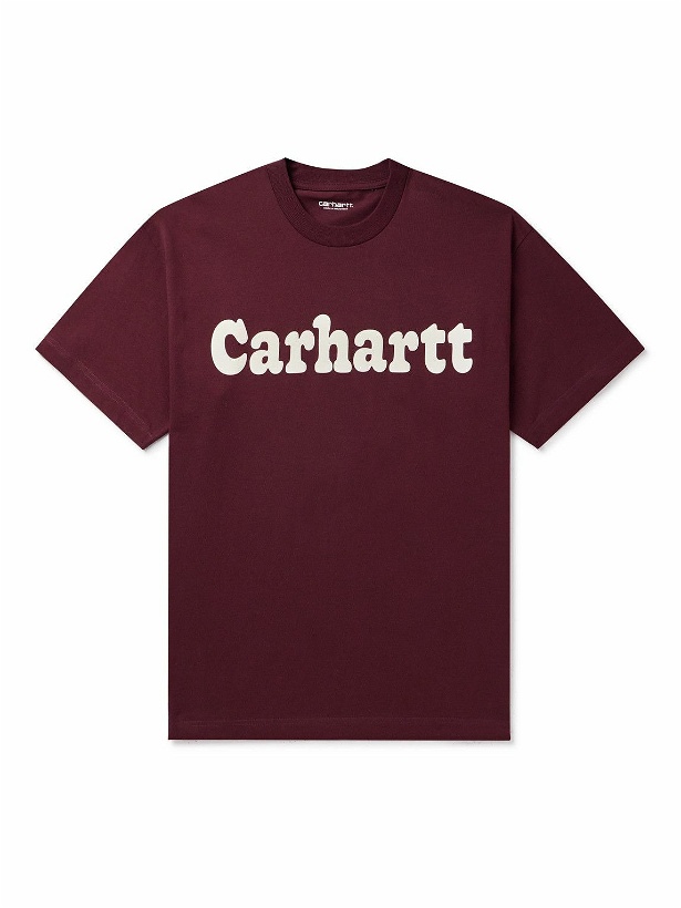 Photo: Carhartt WIP - Logo-Print Organic Cotton-Jersey T-Shirt - Red