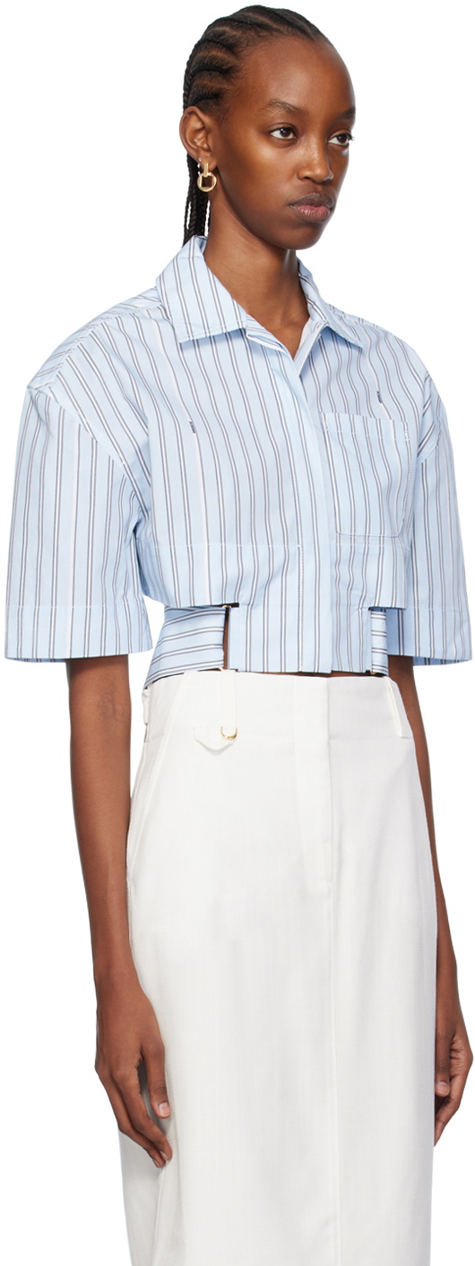 JACQUEMUS Blue Les Sculptures 'La chemise courte Bari' Shirt Jacquemus