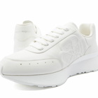 Alexander McQueen Men's Vintage Runner Sneakers in White/White