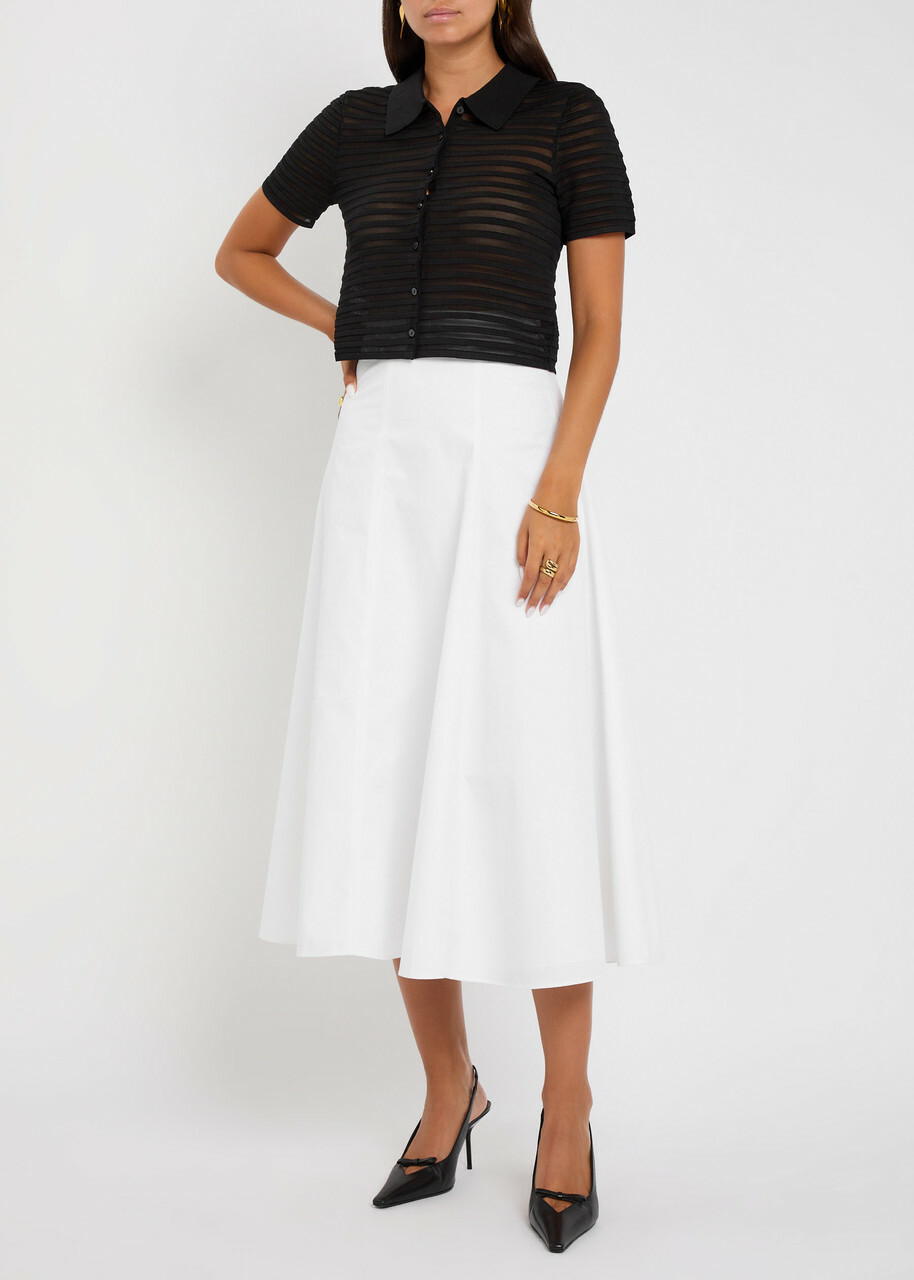 Jonathan Simkhai Larken Ribbed Mesh-knit Cardigan Black