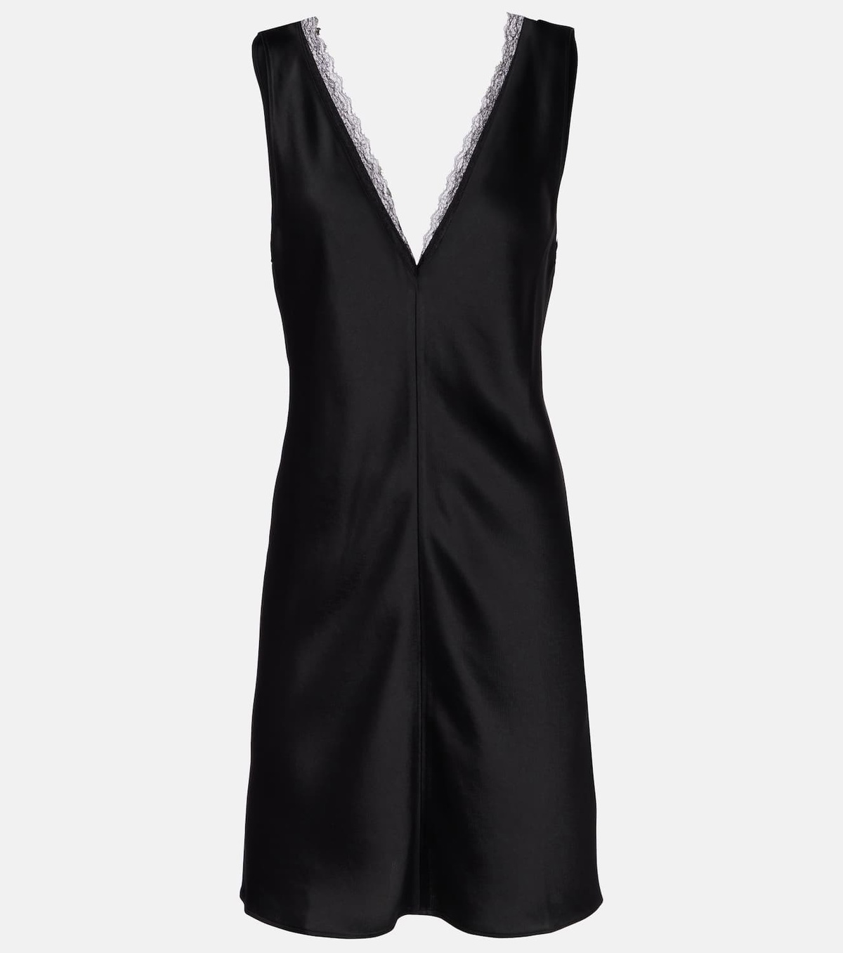 Leset Barb lace-trimmed satin minidress