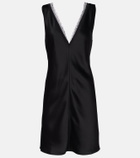 Leset Barb lace-trimmed satin minidress