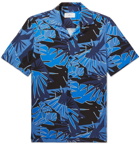Mr P. - Camp-Collar Printed Voile Shirt - Blue
